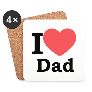 I Love dad - Coasters (set of 4) - white - Front