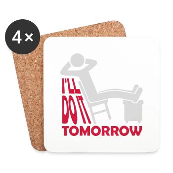 Citation de Do It Tomorrow - Dessous de verre (lot de 4) - blanc - Devant