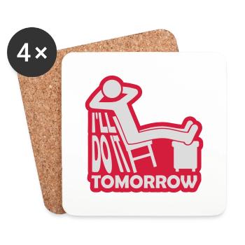 Citation de Do It Tomorrow - Dessous de verre (lot de 4) - blanc - Devant