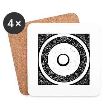 Sun Moon Mosaic Astrology mystical symbol 8 - Coasters (set of 4) - white - Front