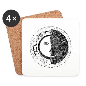 Soleil Lune Mosaïque Astrologie symbole mystique 1 - Dessous de verre (lot de 4) - blanc - Devant