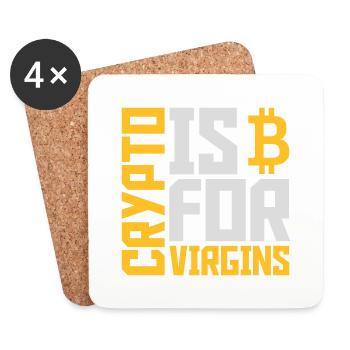 crypto is for virgins - Coasters (set of 4) - white - Front