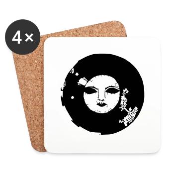 Sun Moon Mosaic Astrology Symbol Vector 06 - Coasters (set of 4) - white - Front