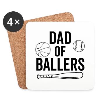 Dad of Ballers - Coasters (set of 4) - white - Front