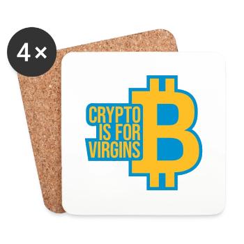 crypto is for virgins - Coasters (set of 4) - white - Front
