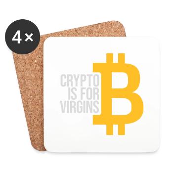 crypto is for virgins - Coasters (set of 4) - white - Front