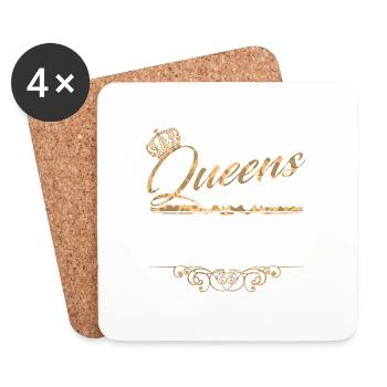 Queens Are Named Elisabeth Lustiges Geschenk - Untersetzer (4er-Set) - Weiß - Vorne