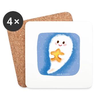 et étoile - Dessous de verre (lot de 4) - blanc - Devant
