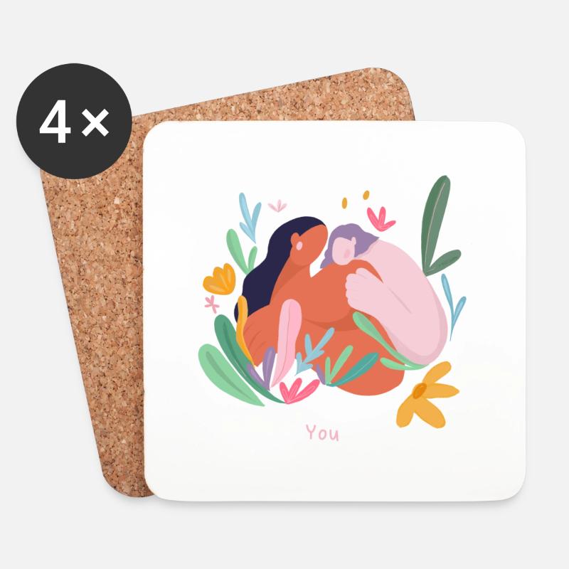You - Untersetzer (4er-Set) - Weiß