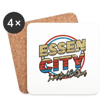 Essen Germany City Font 80s Style - Coasters (set of 4) - white - Front