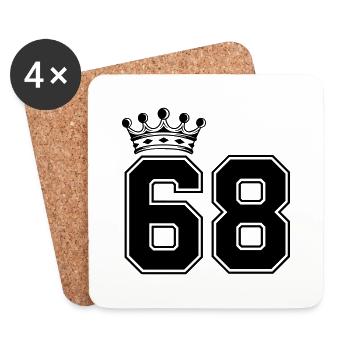 68 crowns - Coasters (set of 4) - white - Front