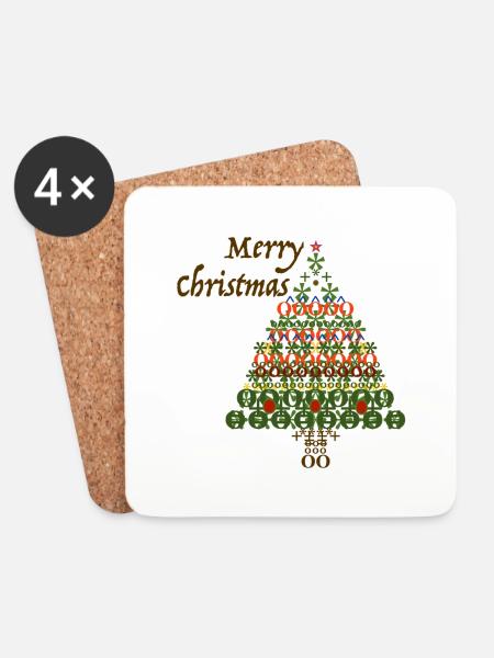 Christmas22 Collection - Untersetzer (4er-Set) - Weiß