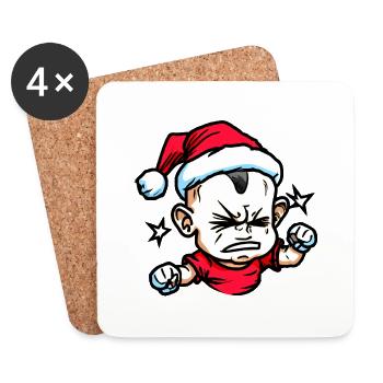 Bath Baby Santa Gift - Coasters (set of 4) - white - Front
