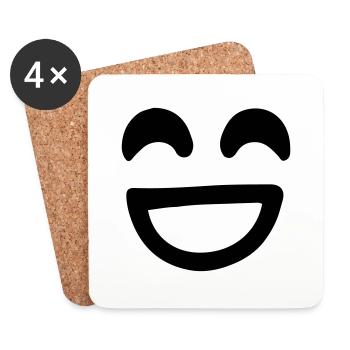 Smile Face Vector - Coasters (set of 4) - white - Front