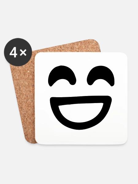Smile Face Vector - Coasters (set of 4) - white