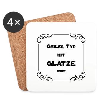 Geiler typ mit Glatze Cool und ehrlich - Untersetzer (4er-Set) - Weiß - Vorne