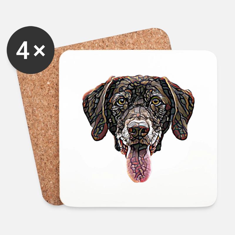 Schokolade Labrador Retriever Gesicht - Untersetzer (4er-Set) - Weiß