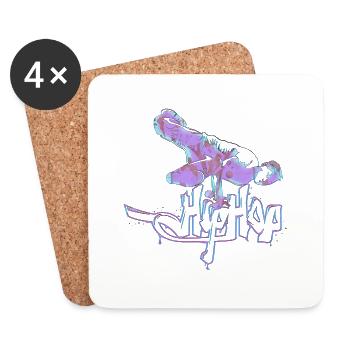 Hip hop Music blues pop rock dance breakdance - Coasters (set of 4) - white - Front
