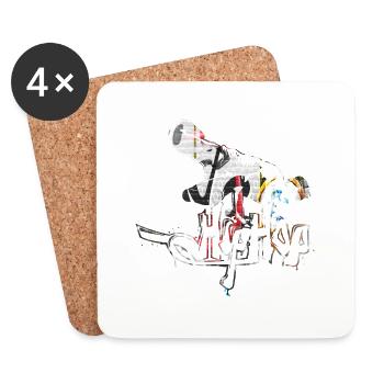 Hip hop Music blues pop rock dance breakdance - Coasters (set of 4) - white - Front