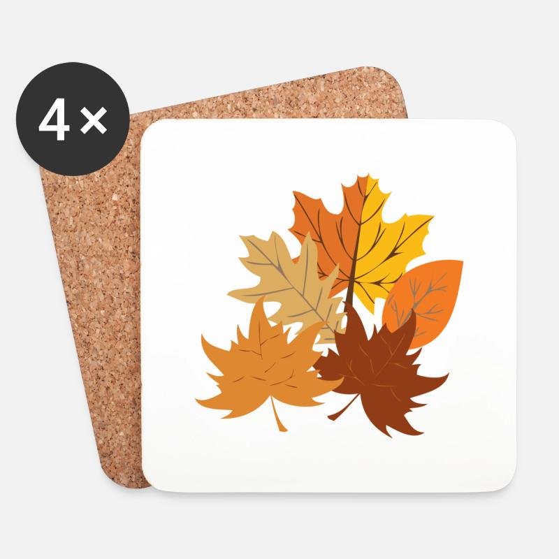 Herbstzeit - Untersetzer (4er-Set) - Weiß