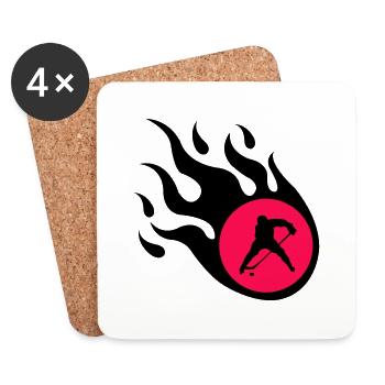 Hockey Flame - Coasters (set of 4) - white - Front
