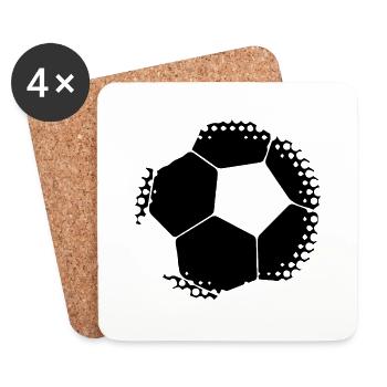 Soccer Fussball - Untersetzer (4er-Set) - Weiß - Vorne