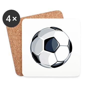 Fußball Soccer - Untersetzer (4er-Set) - Weiß - Vorne