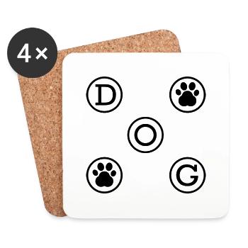 Hund Dog - Untersetzer (4er-Set) - Weiß - Vorne