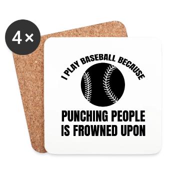 Cadeau de baseball Baseball Lovers Jeu de baseball - Dessous de verre (lot de 4) - blanc - Devant