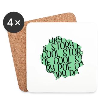 birthday present literary happy books and cats - Coasters (set of 4) - white - Front