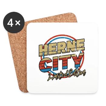 Herne Germany City Font 80s style - Coasters (set of 4) - white - Front