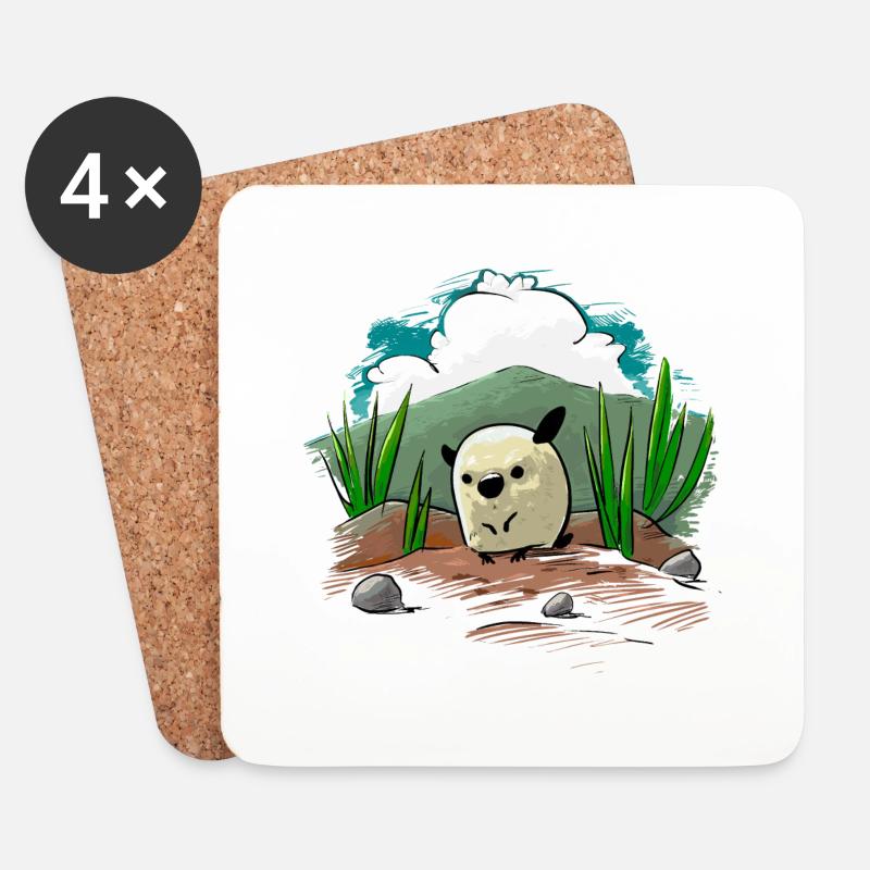 Hamster - Untersetzer (4er-Set) - Weiß