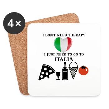 Italia lustig Italia Geschenkidee italienisch - Untersetzer (4er-Set) - Weiß - Vorne