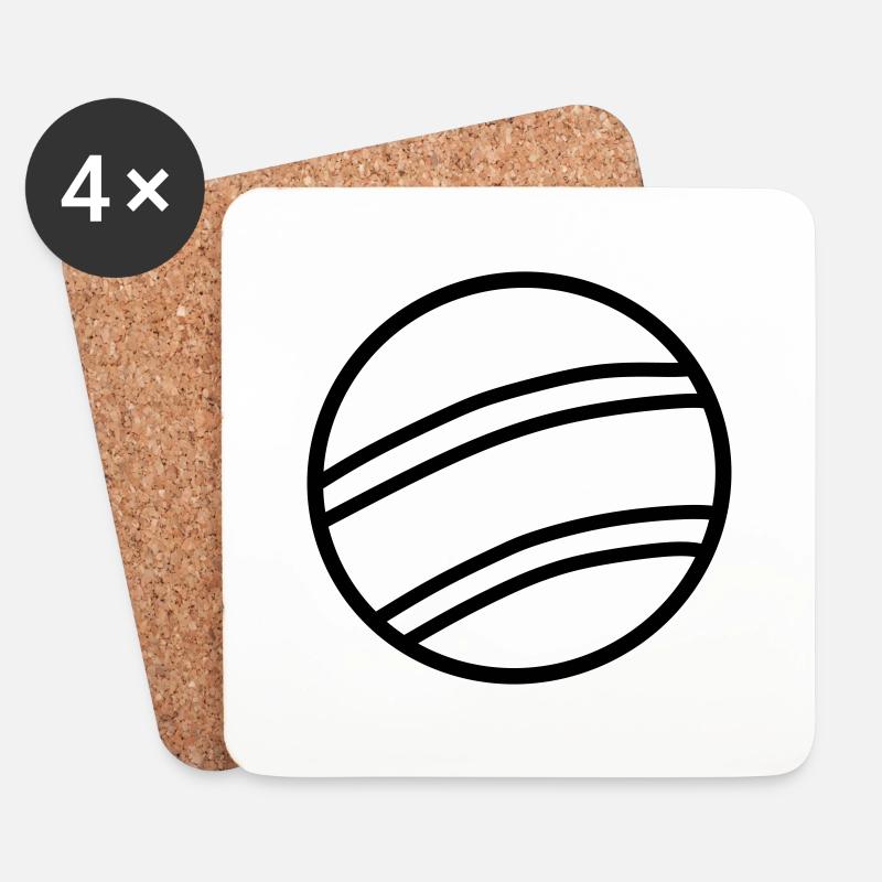 Ball Vektorgrafik - Untersetzer (4er-Set) - Weiß