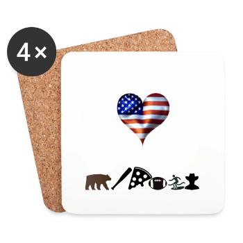 USA Geschenkidee Amerika amerikanisch american - Untersetzer (4er-Set) - Weiß - Vorne