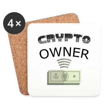 Bitcoin Trading Crypto Aktien - Untersetzer (4er-Set) - Weiß - Vorne