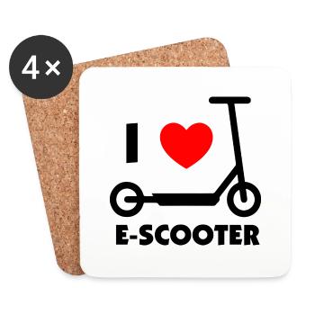 E-Scooter E-Roller Scooter - Coasters (set of 4) - white - Front