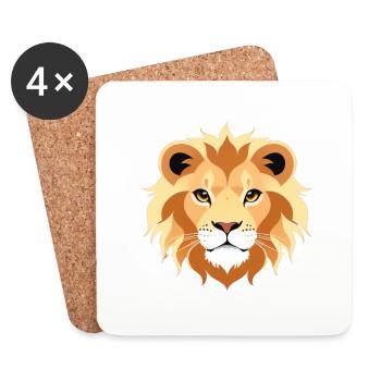 Royal Cartoon Lion Lions Comic 1 - Dessous de verre (lot de 4) - blanc - Devant