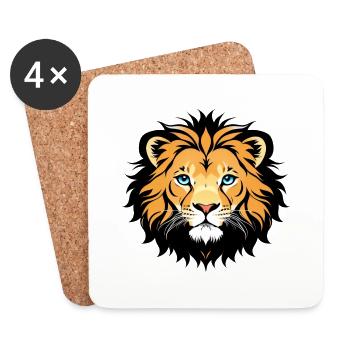 Royal Cartoon Lion Lions Comic 18 - Dessous de verre (lot de 4) - blanc - Devant