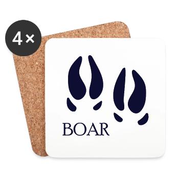 DOG CAT PET BOAR - Untersetzer (4er-Set) - Weiß - Vorne