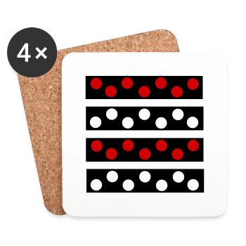 Polka Dots - Untersetzer (4er-Set) - Weiß - Vorne