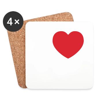 J’aime le Mexique | J’adore MX | I Coeur Mexique - Dessous de verre (lot de 4) - blanc - Devant