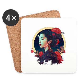 Geisha - Untersetzer (4er-Set) - Weiß - Vorne