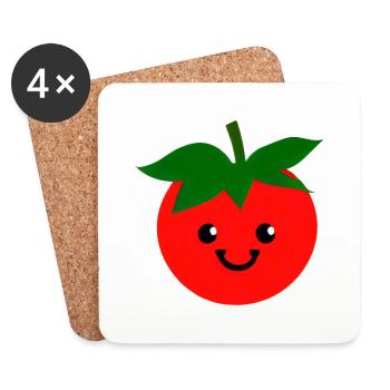Tomate Comic Tomate Sweet Cartoon 15 - Dessous de verre (lot de 4) - blanc - Devant