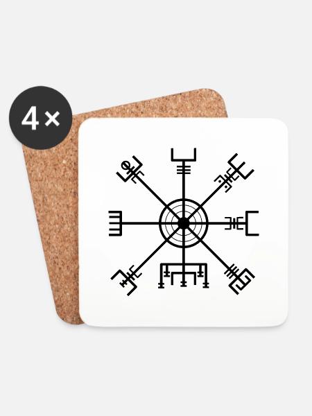 Vegvisir - Untersetzer (4er-Set) - Weiß