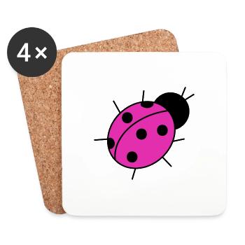 Marienkäfer Pink - Untersetzer (4er-Set) - Weiß - Vorne