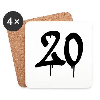 20 graffiti - Coasters (set of 4) - white - Front