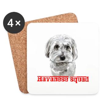 Escouade canine havanaise - Dessous de verre (lot de 4) - blanc - Devant