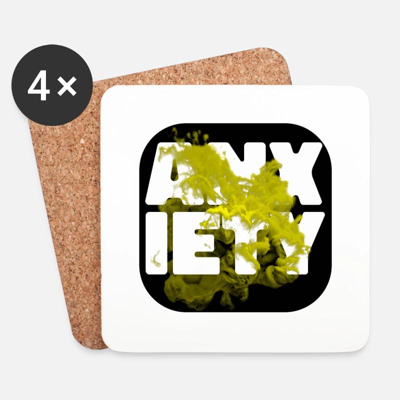 Anxiety gelb - Untersetzer (4er-Set) - Weiß