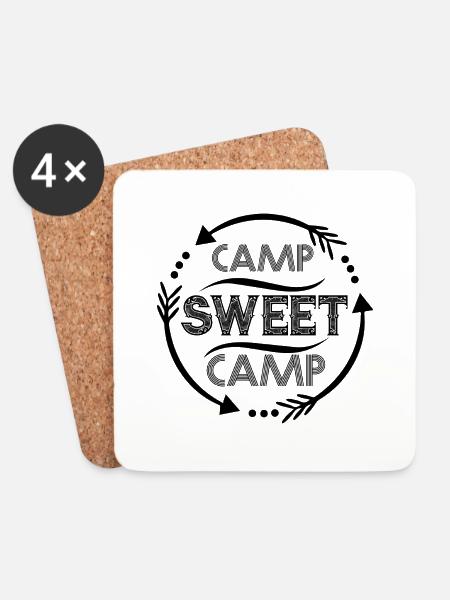 Camp Sweet Camp - Untersetzer (4er-Set) - Weiß